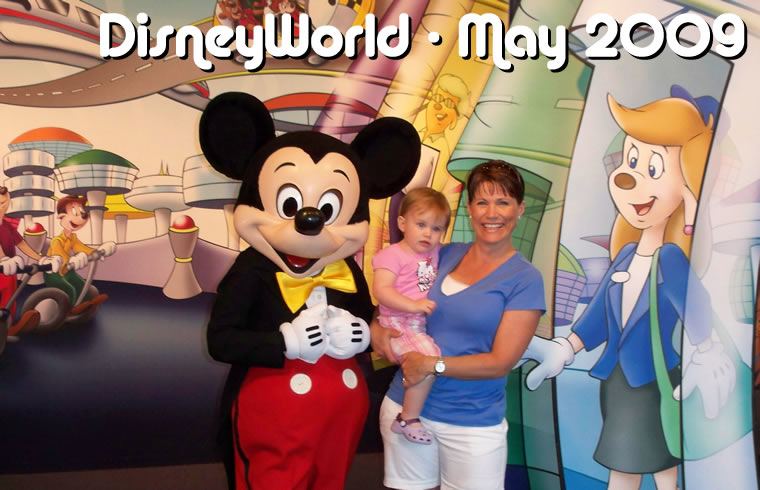 Mickey Mouse, Mia Moore & Trish Moore at DisneyWorld