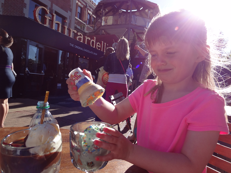 Mia Moore at Ghiradelli Square