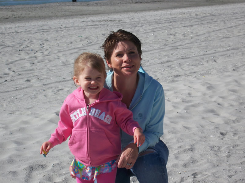 Mia Moore and Trish Moore at the beach